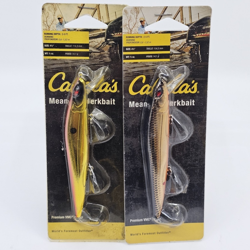 Cabelas Mean-Eye Jerkbait Fishing Lures Lot Of 2